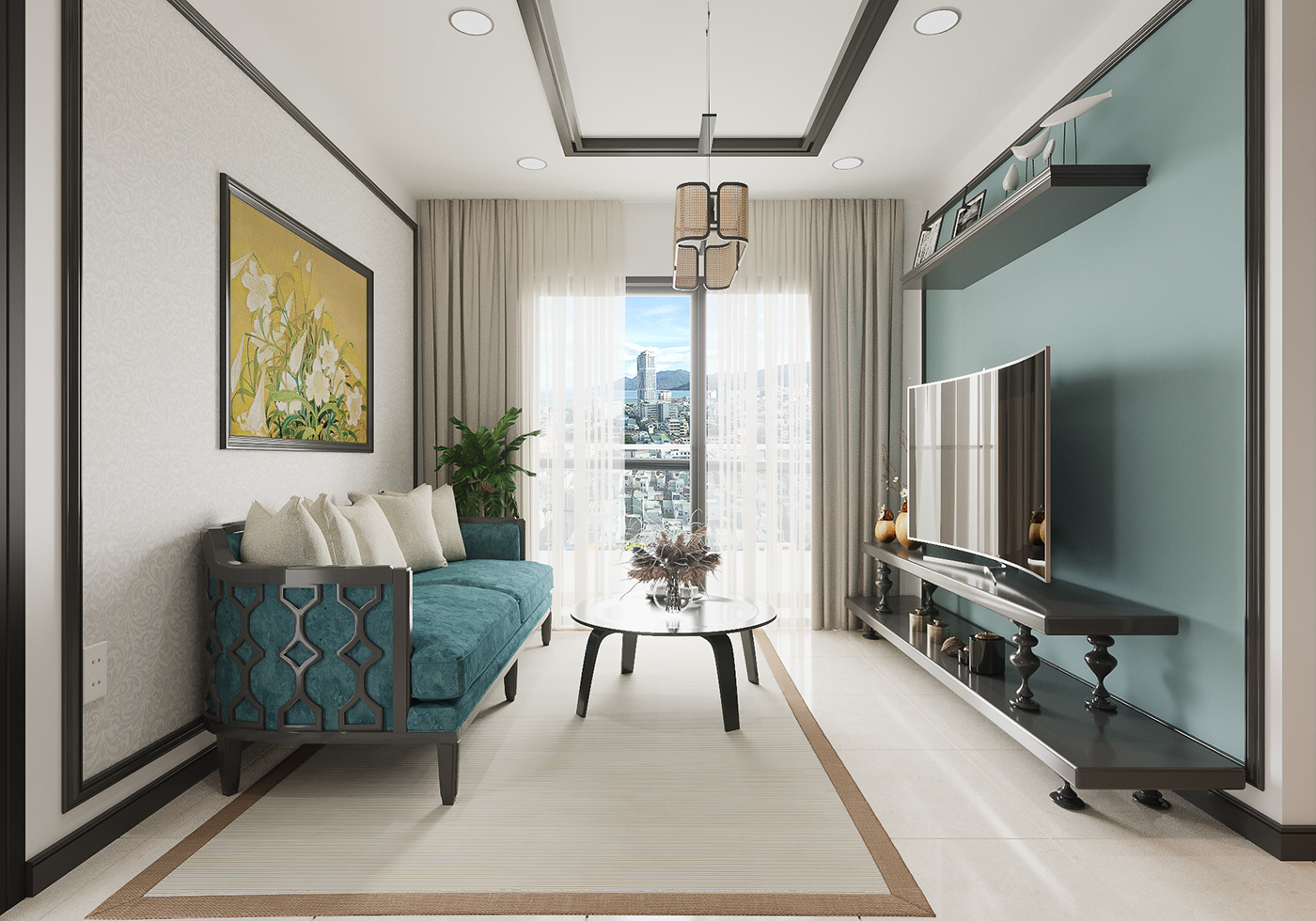 nội thất chung cư phong cách indochine