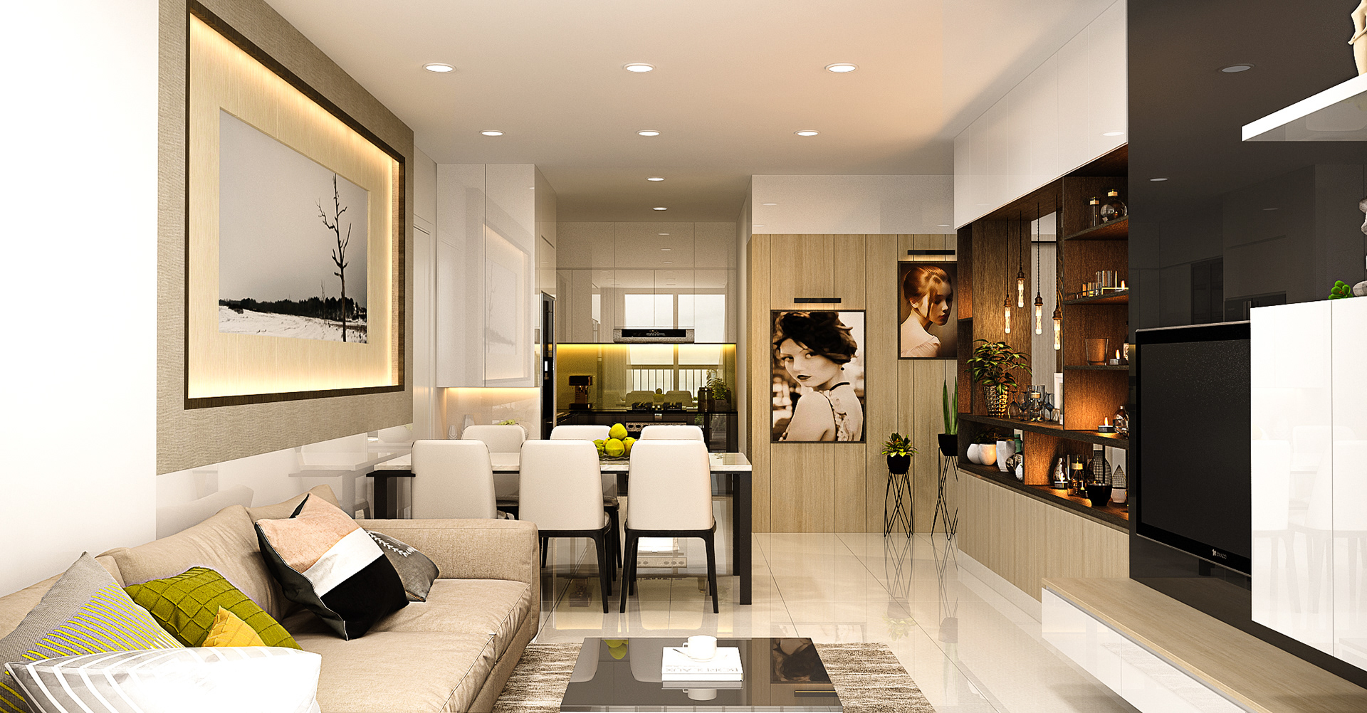 nội thất căn hộ chung cư 3 phòng ngủ