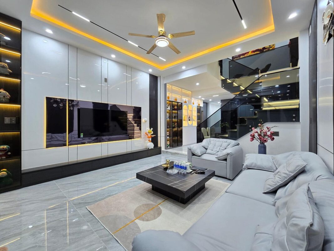 nội thất phòng khách cho nhà ống