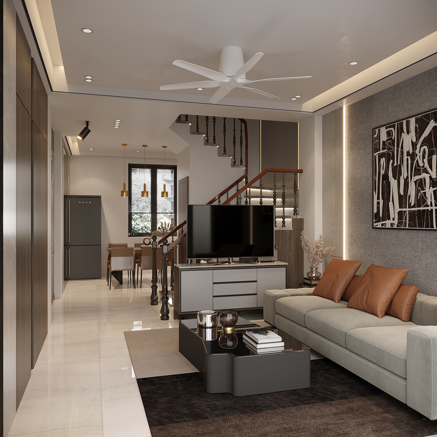 nội thất nhà ống hẹp